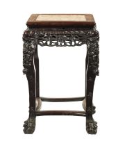 A 19TH CENTURY CHINESE HARDWOOD JARDINIERE STAND