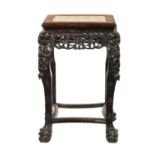 A 19TH CENTURY CHINESE HARDWOOD JARDINIERE STAND