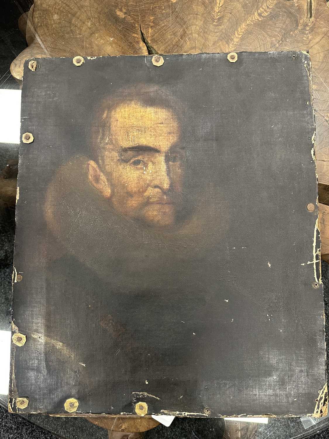 A 17TH CENTURY OIL ON CANVAS - Image 12 of 15
