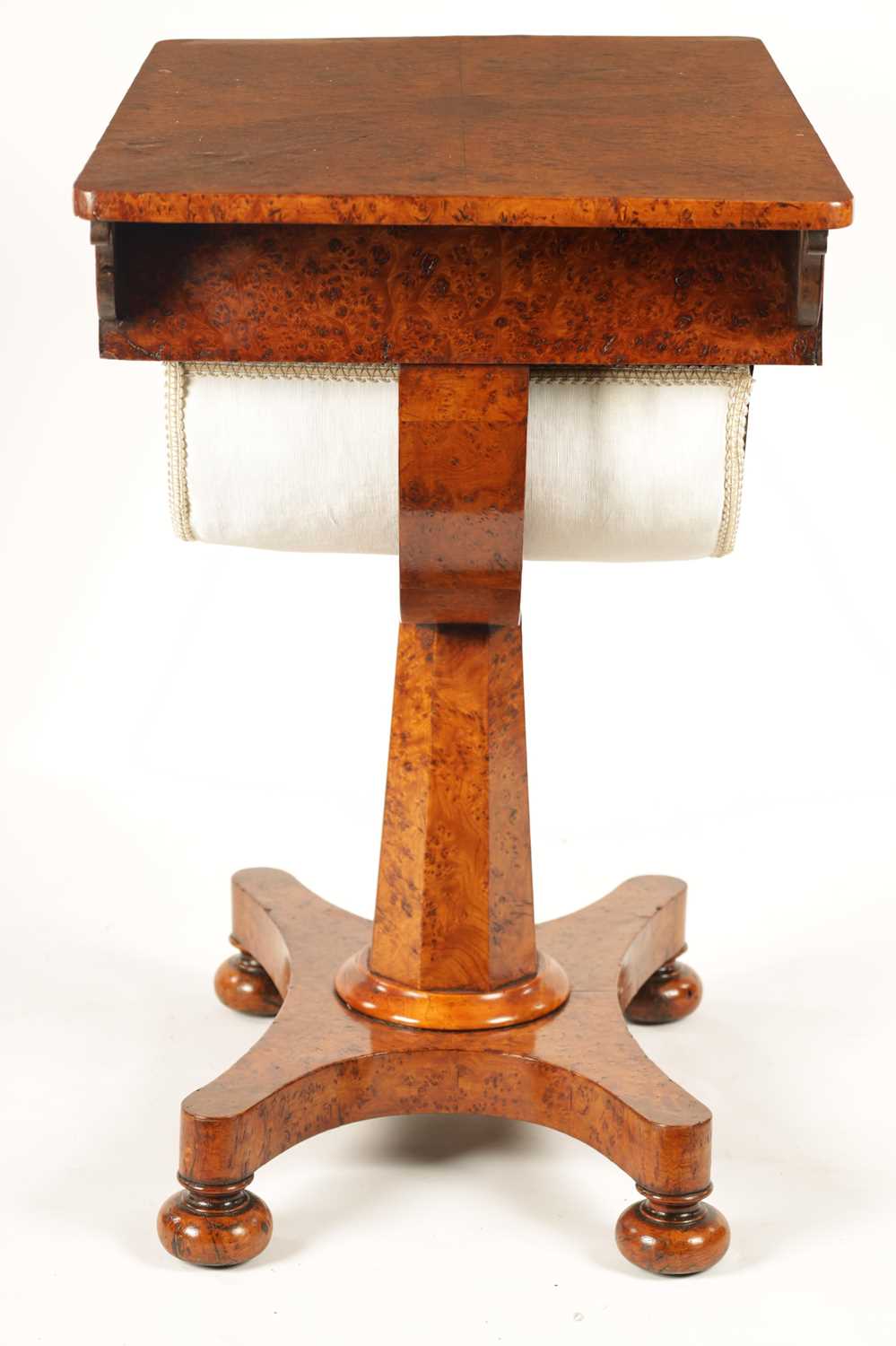 A REGENCY BURR ELM WORKBOX - Image 5 of 8