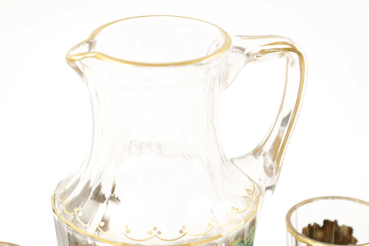 A LATE 19TH CENTURY BOHEMIAN GLASS AND ENAMEL DRINKS SET - Image 5 of 11