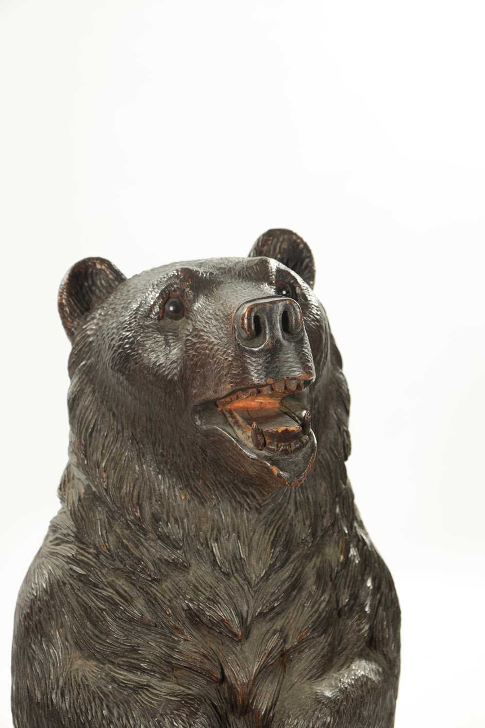 A LATE 19TH CENTURY CARVED BLACK FOREST BEAR STICK STAND - Image 3 of 9