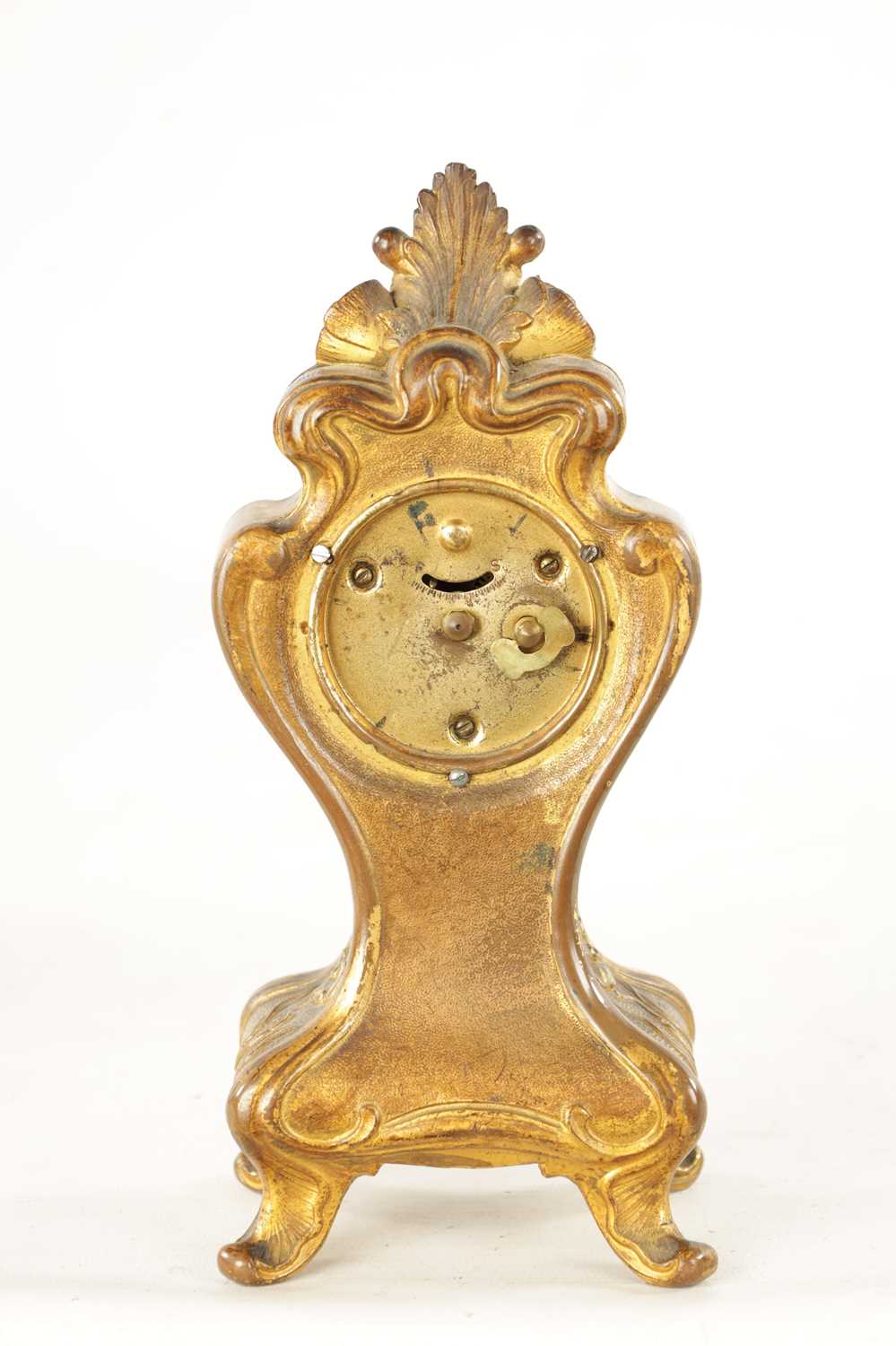 A GILT BRONZE ART NOUVEAU MANTEL CLOCK - Image 6 of 8