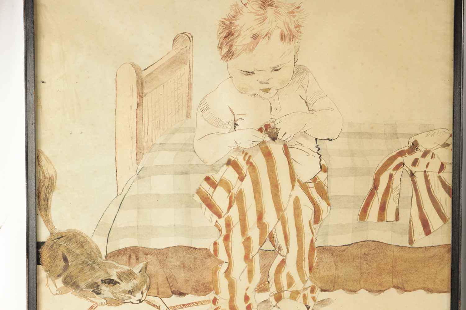 A PAIR OF EARLY 20TH CENTURY WATERCOLOURS OF CHILDREN - Image 3 of 10