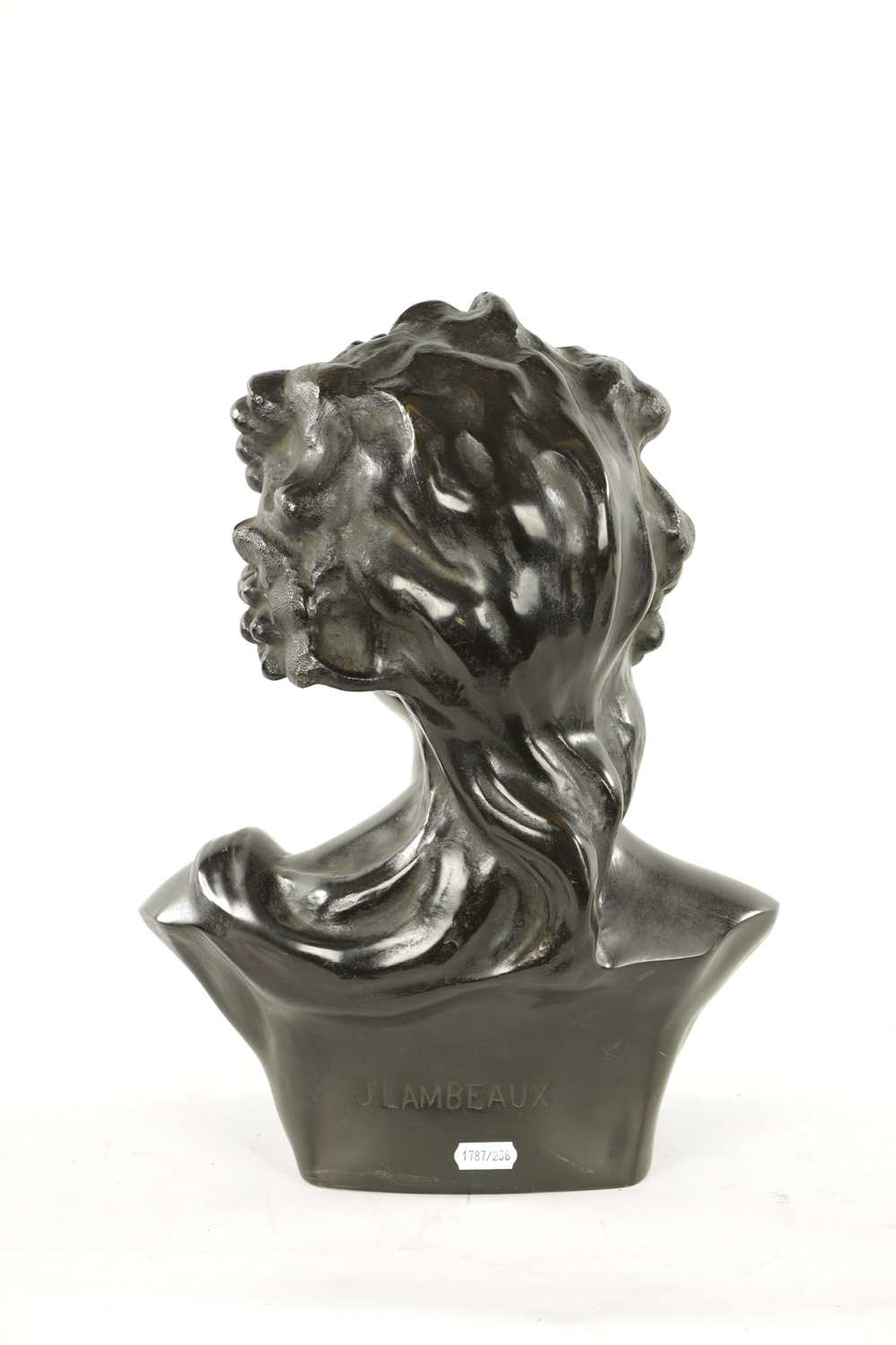 J. LAMBEAUX (1852 – 1908) AN EARLY 20TH CENTURY BRONZE BUST OF A YOUNG LADY - Image 7 of 8