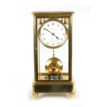 L. LEROY & CO. PARIS A RARE AND GOOD QUALITY EARLY 20TH CENTURY ELECTRIC FOUR-GLASS MANTEL CLOCK