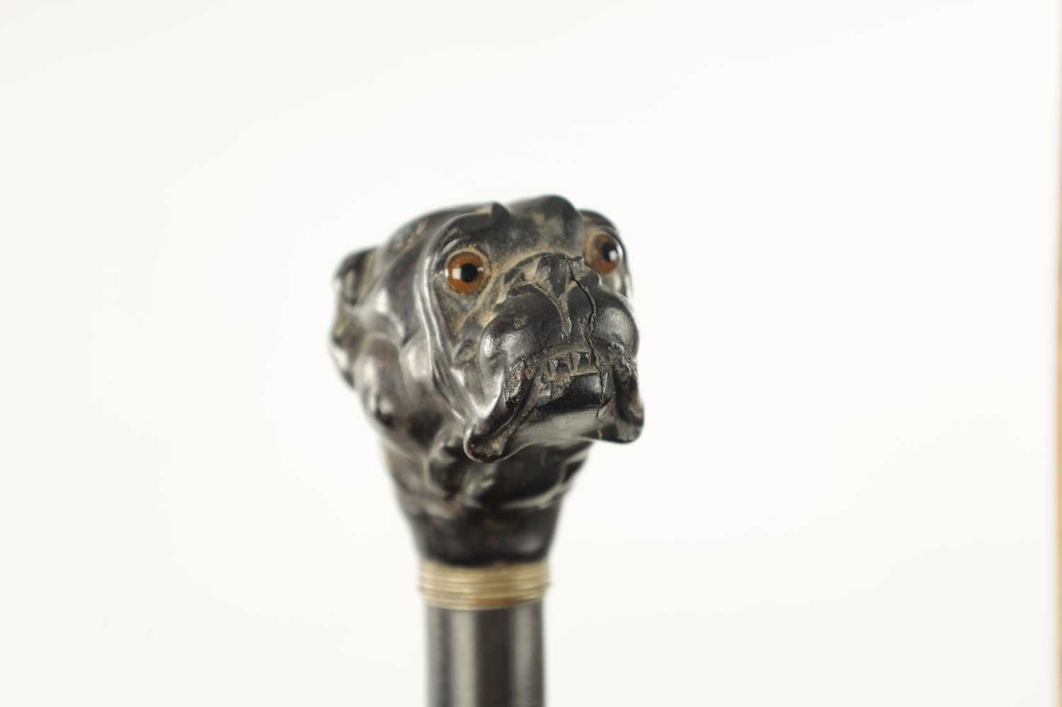 TWO 19TH CENTURY CARVED DOG WALKING CANES - Image 2 of 8