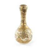 A 19TH CENTURY JAPANESE SATSUMA BOTTLE NECK VASE