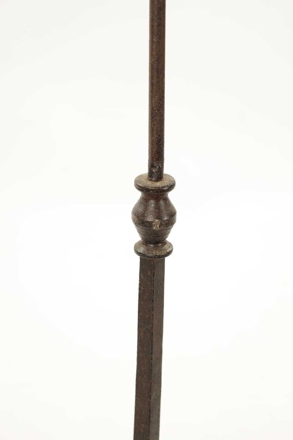 A SET OF FOUR IRONWORK CHURCH FLOOR STANDING CANDLESTICKS - Image 6 of 12