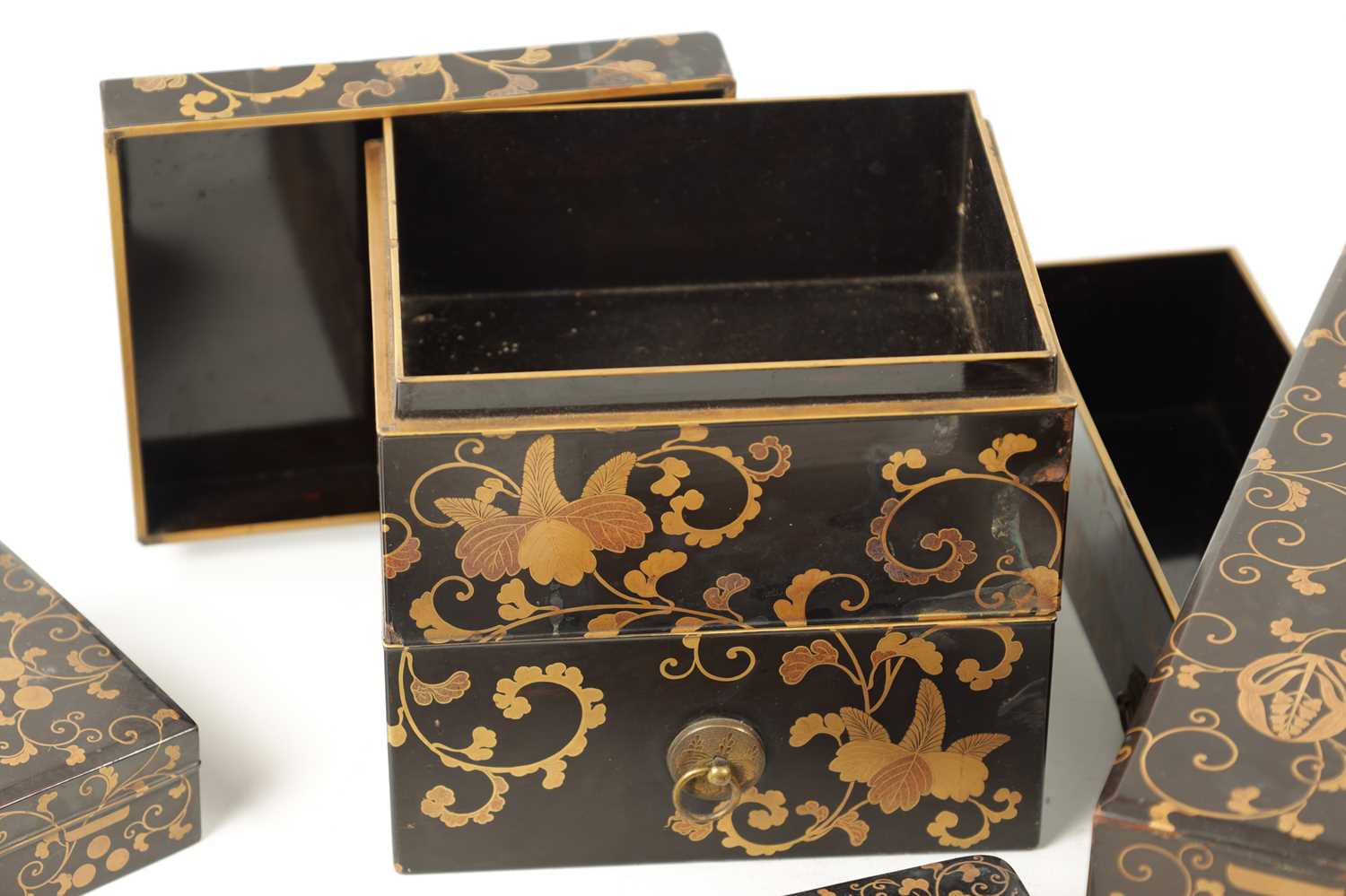 A COLLECTION OF FIVE JAPANESE MEIJI PERIOD LACQUER WORK BOXES - Image 6 of 6