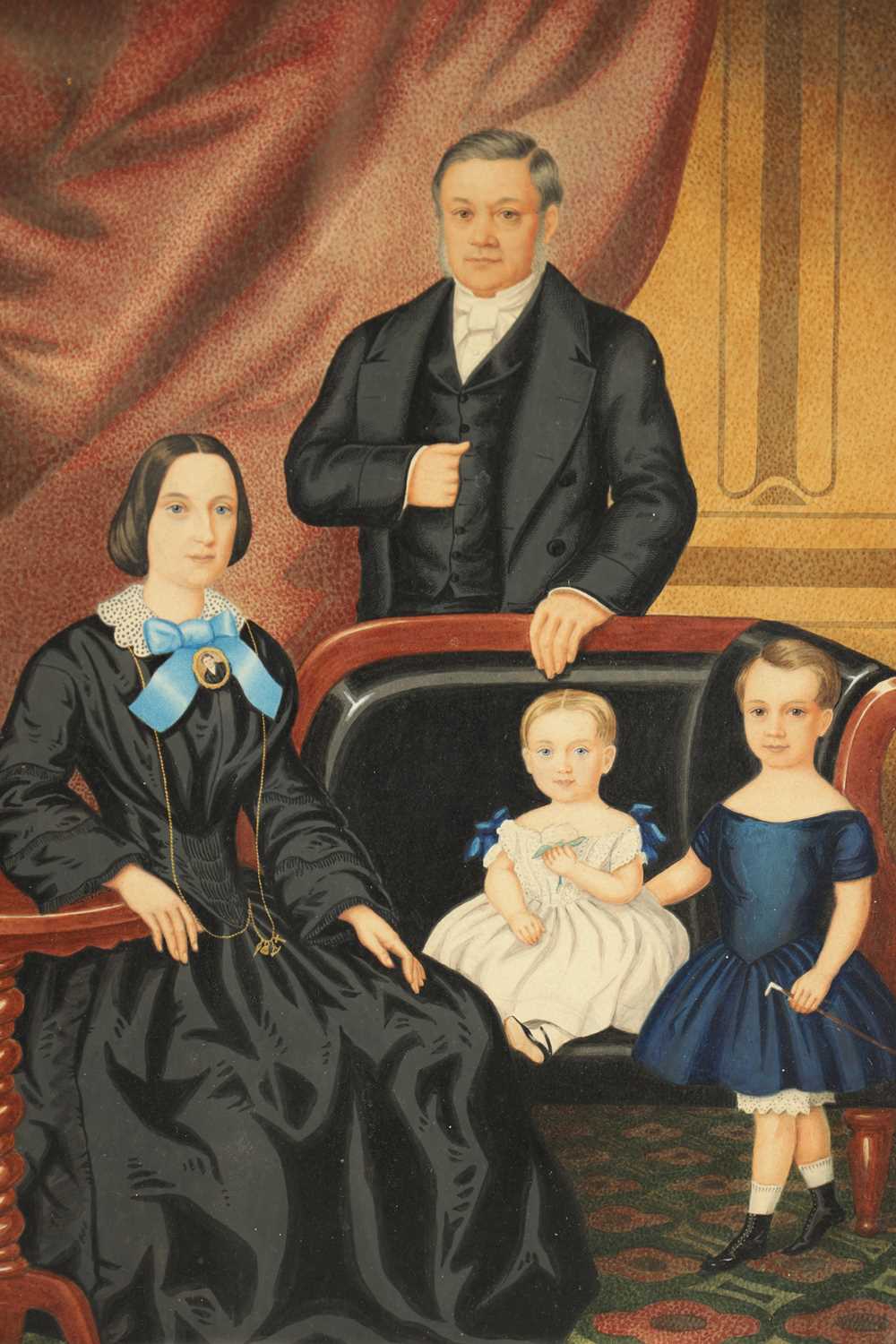 A 19TH CENTURY WATER COLOUR DEPICTING A FAMILY PORTRAIT - Image 3 of 7