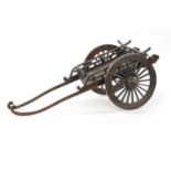 A JAPANESE MEIJI PERIOD PATINATED BRONZE MODEL OF A CARRIAGE