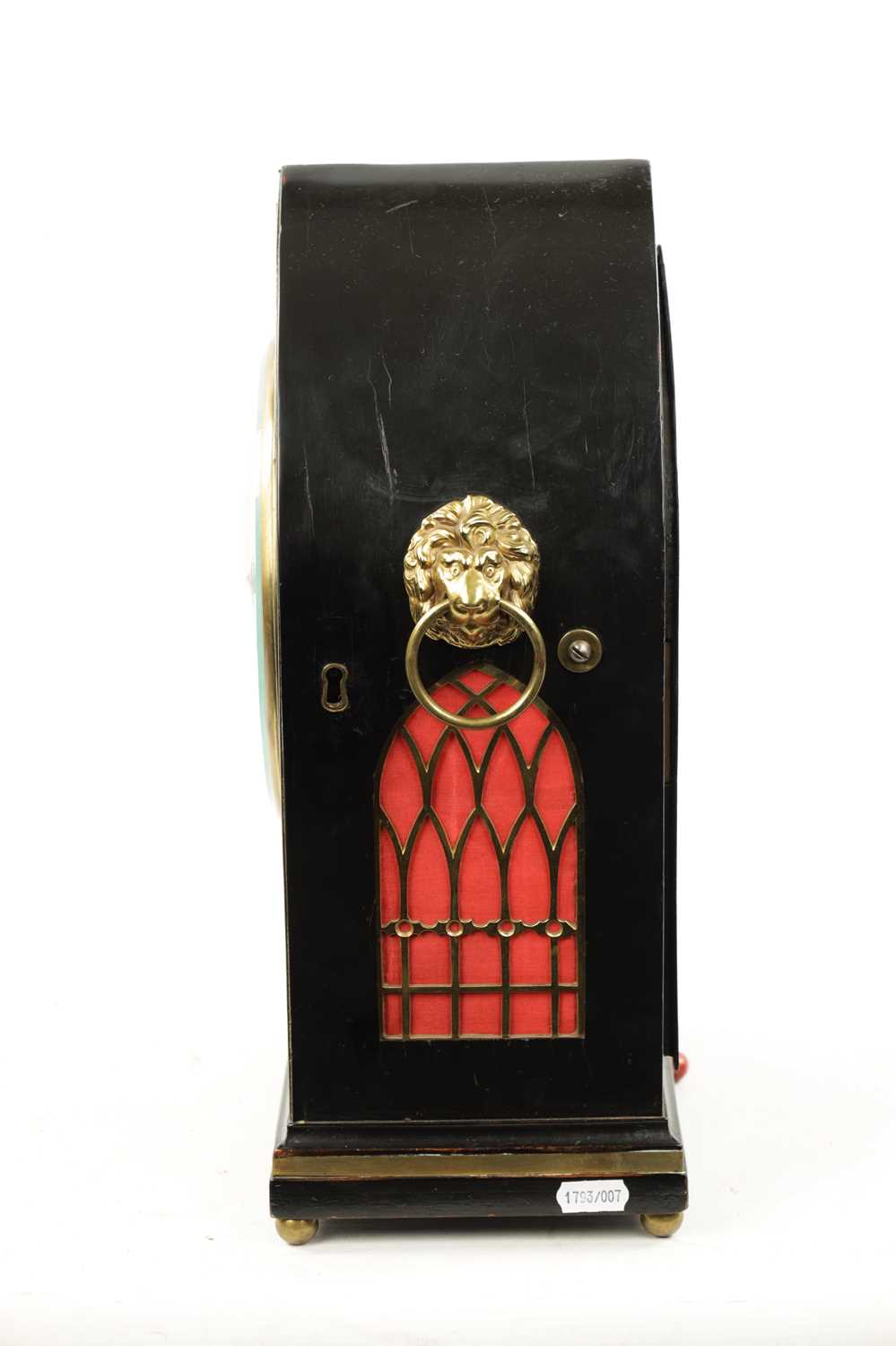 ROBERT SIMPSON, LONDON. A REGENCY EBONISED BRACKET CLOCK WITH BRACKET - Image 6 of 11