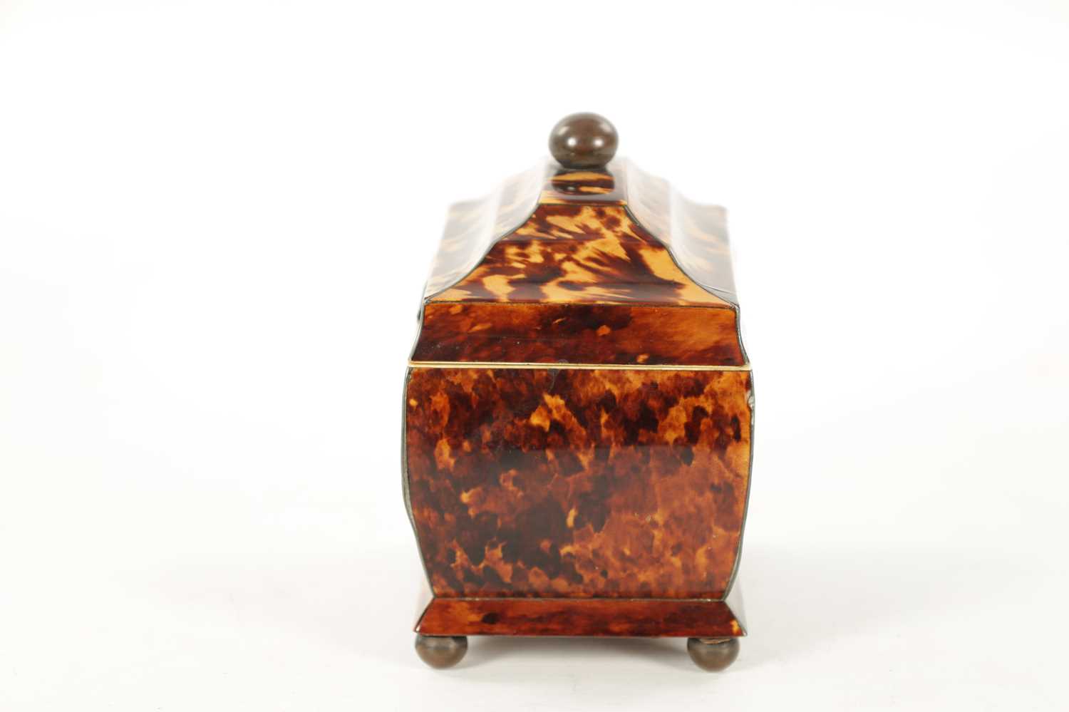 A 19TH CENTURY TORTOISESHELL TEA CADDY OF SMALL SIZE - Image 8 of 8