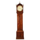 GRIMALDE, LONDON. A REGENCY MAHOGANY LONGCASE CLOCK