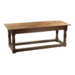 A 17TH CENTURY OAK REFECTORY TABLE