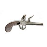 A GEORGE III BOX AND FLINTLOCK PISTOL