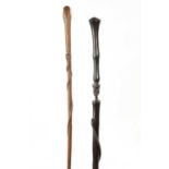 A 19TH CENTURY AFRICAN HARDWOOD WALKING STICK