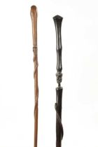 A 19TH CENTURY AFRICAN HARDWOOD WALKING STICK