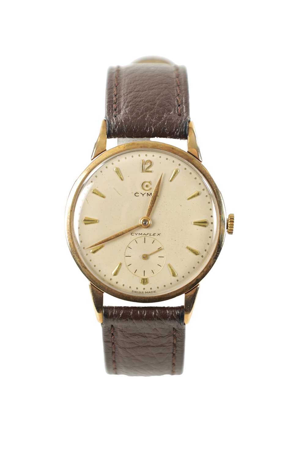 A GENTLEMAN’S 9CT GOLD CYMA CYMAFLEX WRISTWATCH