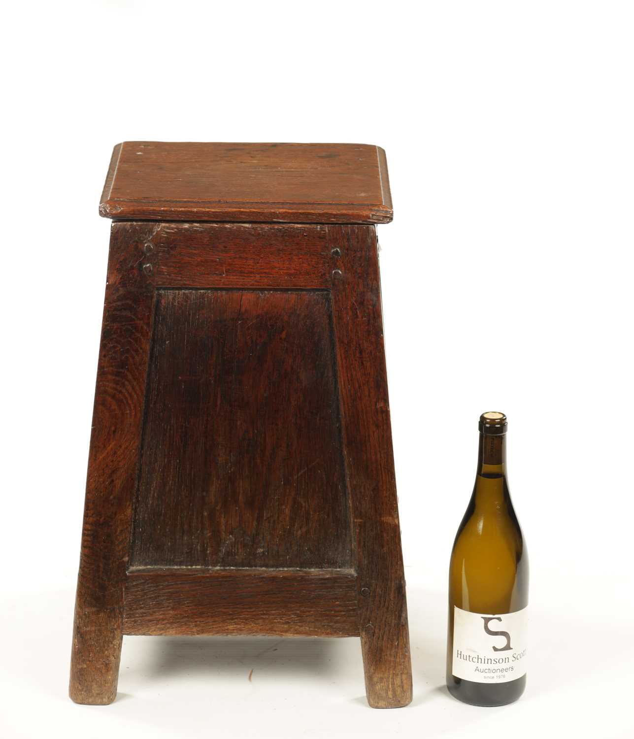 A 17TH CENTURY OAK BOX STOOL - Image 5 of 6