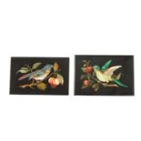 A PAIR OF ITALIAN PIETRA DURA MARBLE PANELS