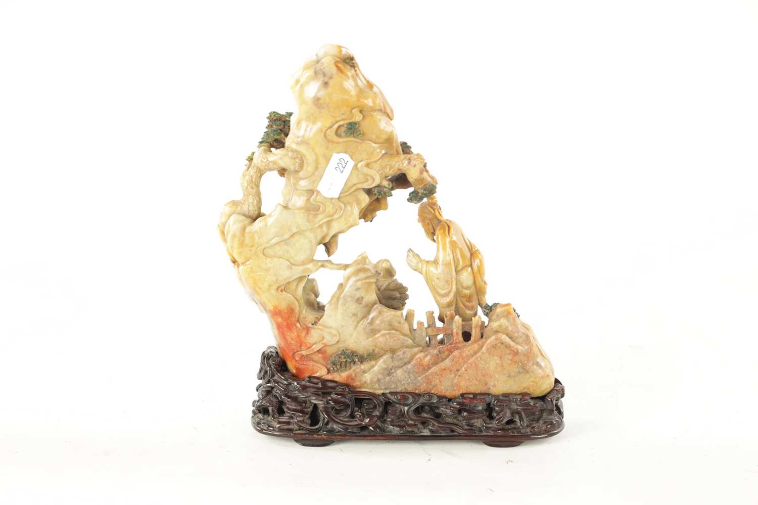 A CHINESE QING DYNASTY SOAPSTONE FIGURAL GROUP CARVING - Image 5 of 6
