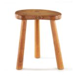 A ROBERT 'MOUSEMAN' THOMPSON AZED OAK THREE-LEGGED STOOL