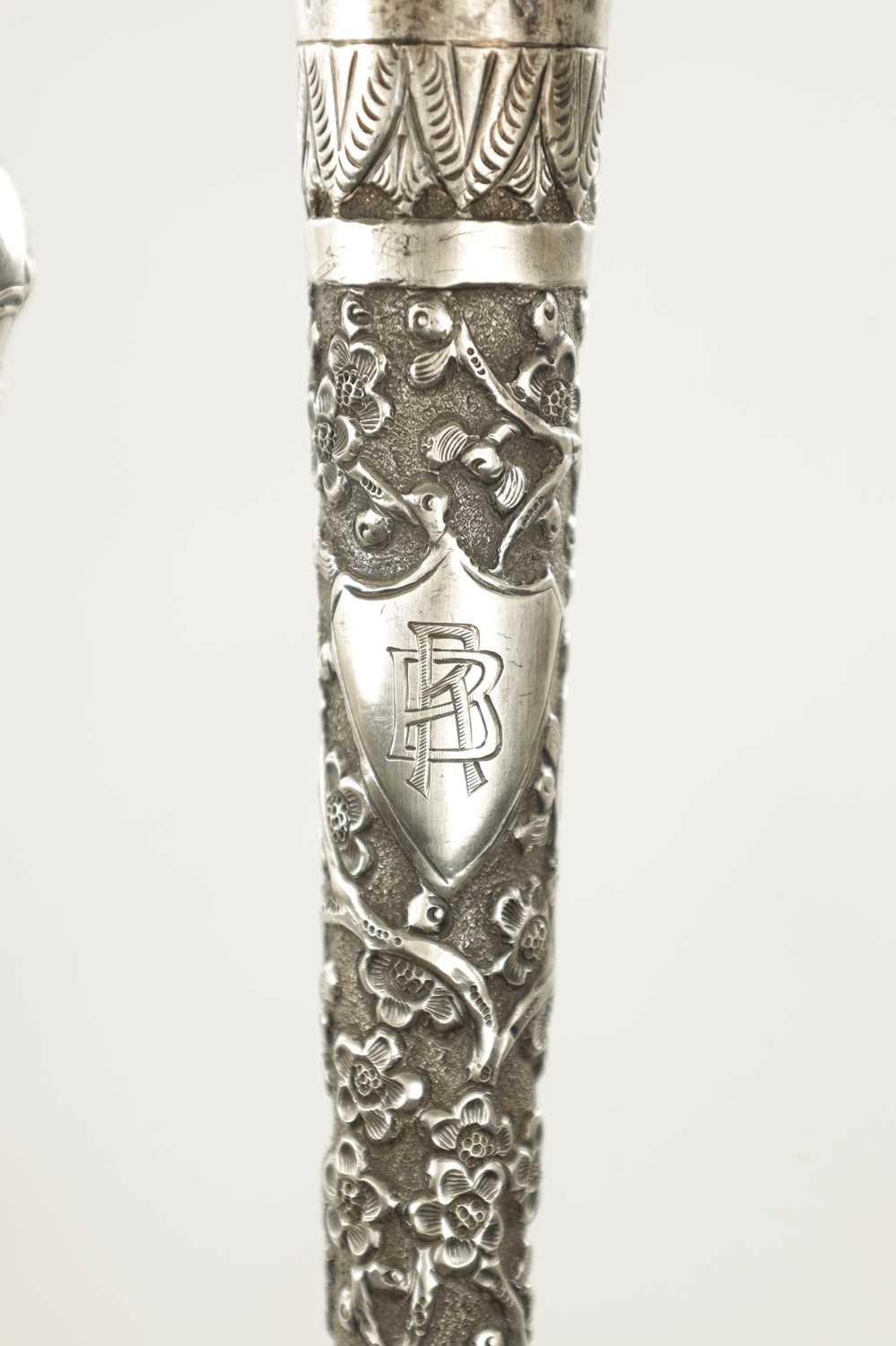 A COLLECTION OF THREE 19TH CENTURY LONG HANDLED SILVER TOPPED WALKING STICKS - Image 2 of 7