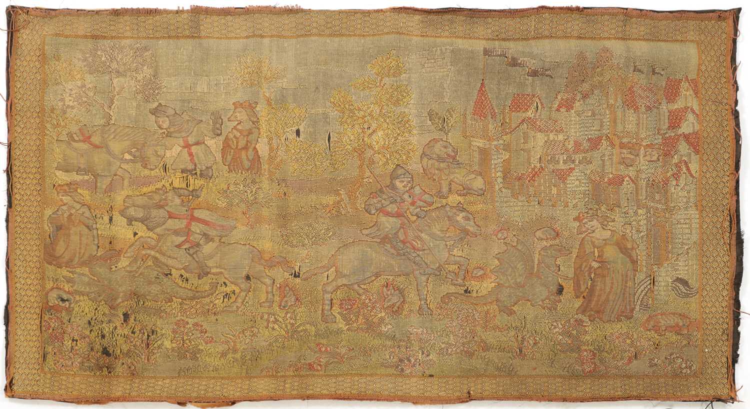 AN 18TH CENTURY WALL HANGING TAPESTRY