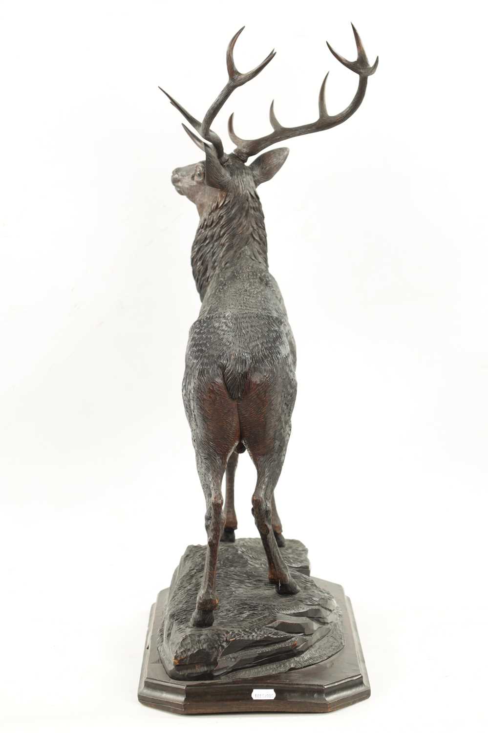 A FINE QUALITY LATE 19TH CENTURY BLACK FOREST CARVED STAG SIGNED ERNST HEISL - Image 6 of 9