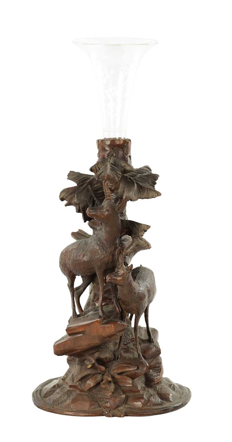 A LATE 19TH CENTURY CARVED BLACK FOREST EPERGNE CENTREPIECE