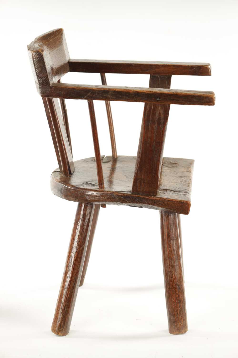 A RARE 18TH CENTURY PRIMITIVE ASH AND ELM CHILD’S CHAIR - Image 7 of 7