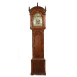 DOLLIF ROLLISSON, HALTON. A MID 18TH CENTURY OAK AND BURR WALNUT LONGCASE CLOCK