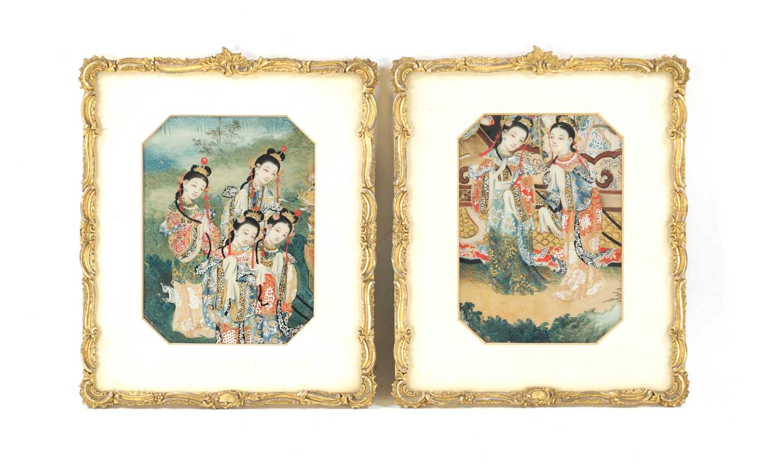 TWO FINE CHINESE LATE 19TH CENTURY WATERCOLOURS