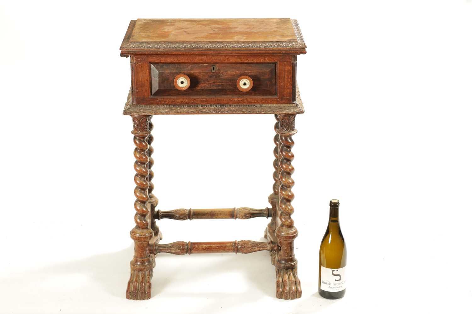 A WILLIAM IV COLONIAL INDIAN PADOUK WOOD WORK TABLE - Image 8 of 10