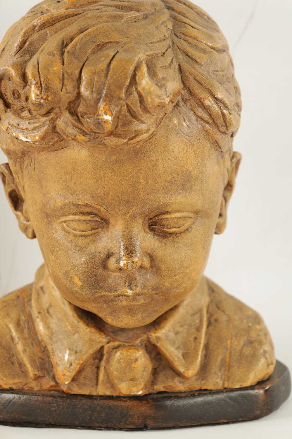 A 20TH CENTURY POTTERY BUST OF ALFRED FRANCES OBE AS A CHILD - Image 3 of 7