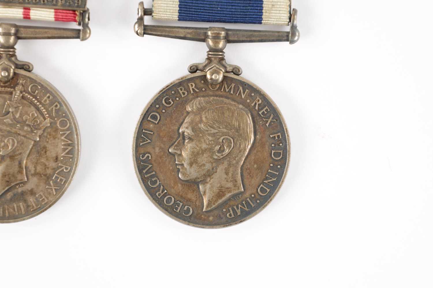 A GEORGE VI NAVAL GENERAL SERVICE MEDAL WITH PALESTINE 1936-1939 CLAPS AND ROYAL NAVY LONG SERVICE - Image 3 of 8