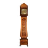 MAPLE AND CO, LONDON. A LATE NINETEENTH CENTURY THREE TRAIN MUSICAL LONGCASE CLOCK, IN THE SHERATON