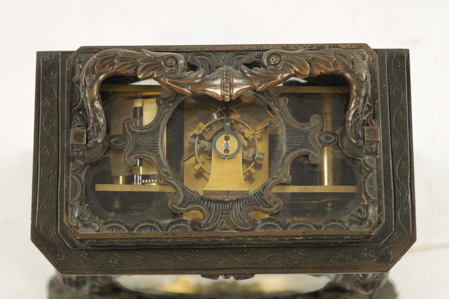 FRENCH, ROYAL EXCHANGE, LONDON. A MID 19TH CENTURY DOUBLE FUSEE REPEATING GIANT CARRIAGE CLOCK - Image 4 of 12