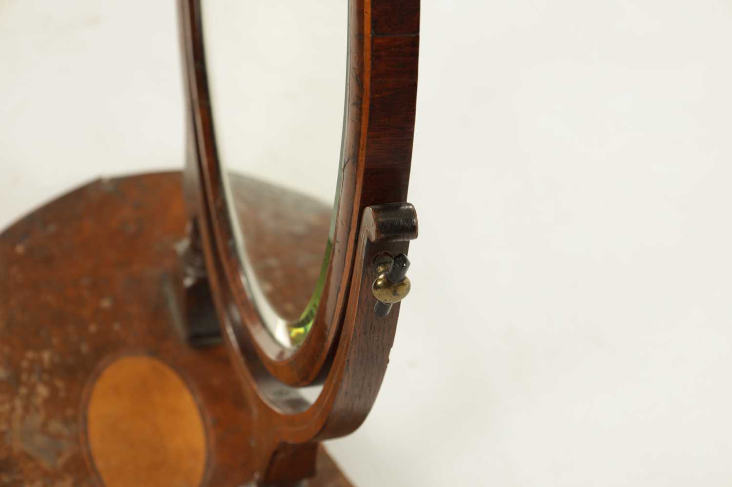 A 19TH CENTURY OVAL POLLARD OAK TABLE MIRROR - Image 4 of 4