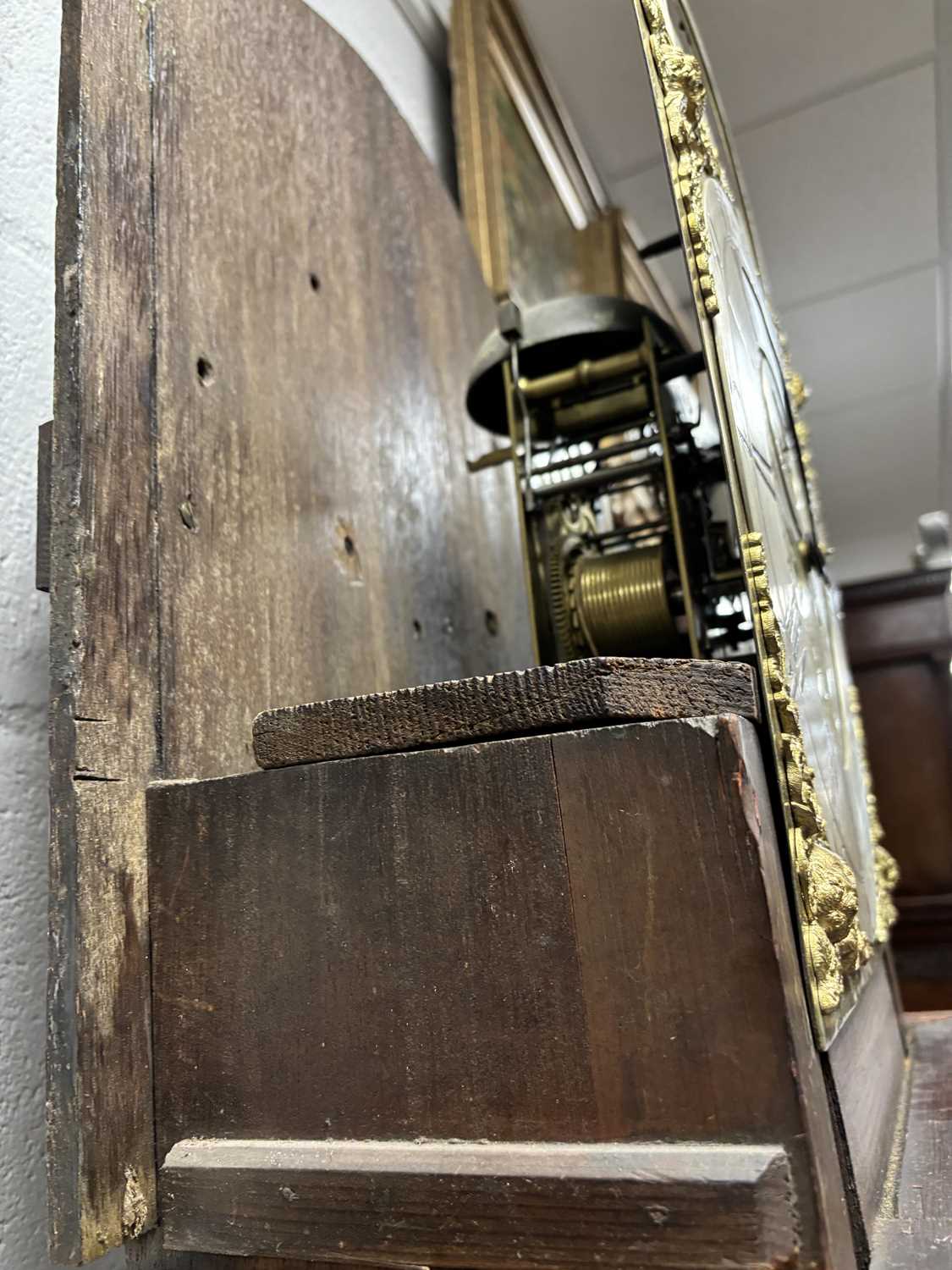 JOHN WYKE, LIVERPOOL. AN EARLY GEORGE III FIGURED MAHOGANY EIGHT DAY LONGCASE CLOCK - Image 15 of 16