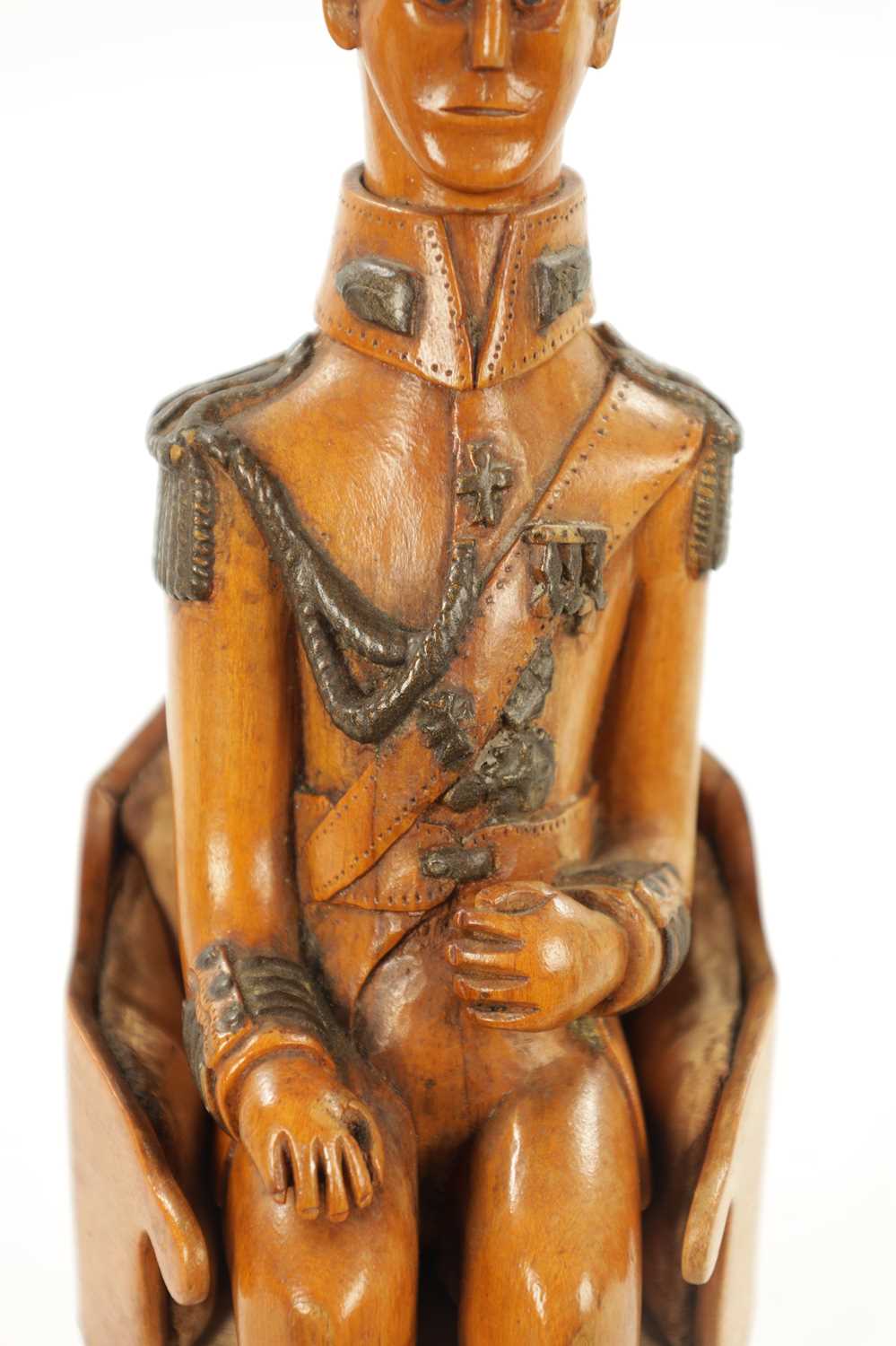 AN UNUSUAL CARVED BOXWOOD FIGURE OF NAPOLEON - Image 4 of 8