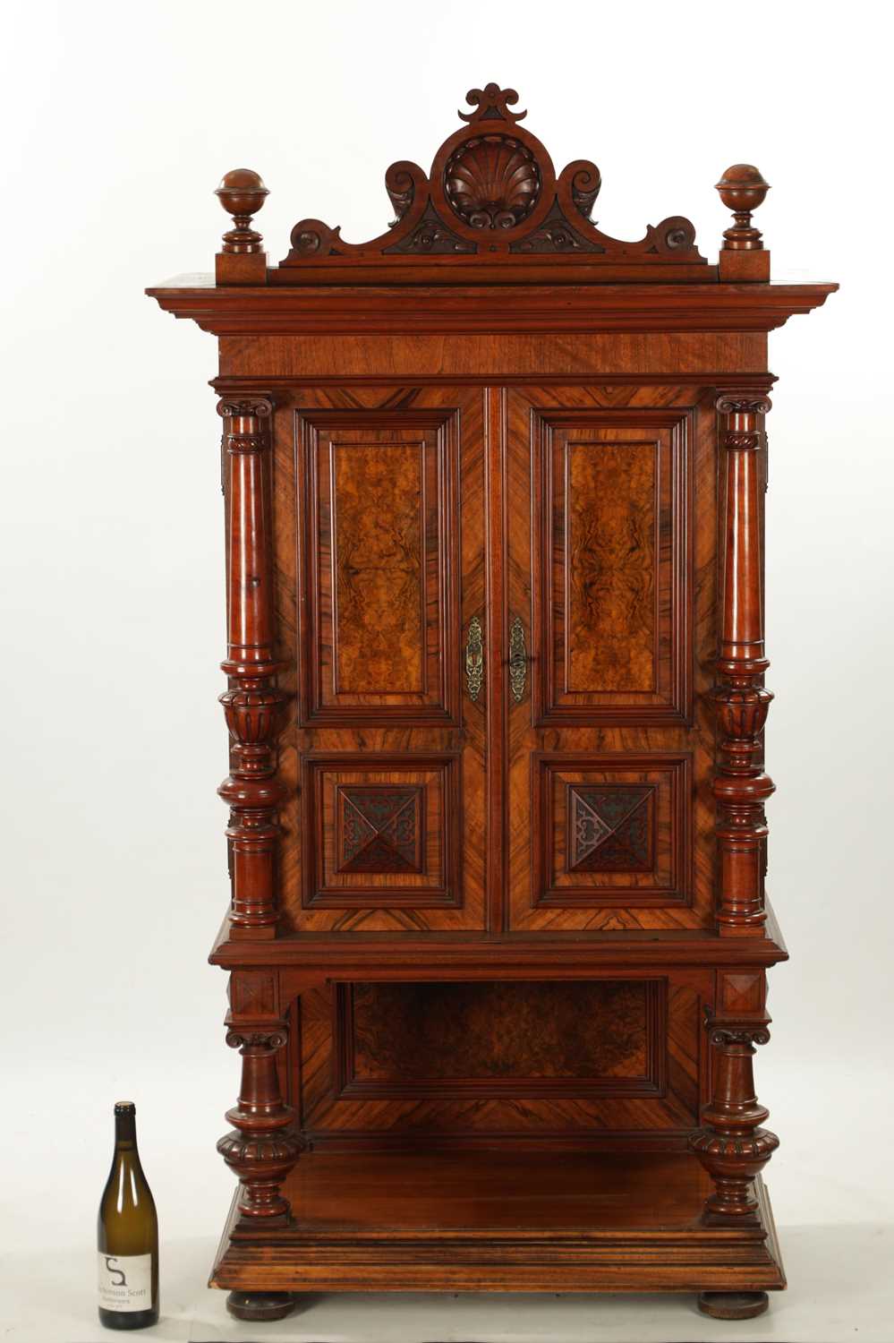 A 19TH CENTURY BURR WALNUT SIDE CABINET - Image 2 of 7