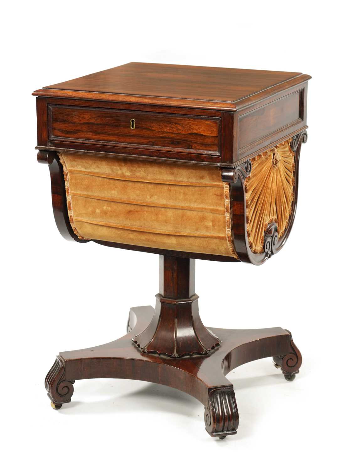 GILLOWS LANCASTER. A WILLIAM IV ROSEWOOD WORK/WRITING TABLE