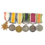 A GROUP OF SIX WW1 MEDALS