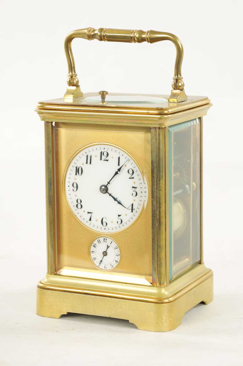 A LATE 19TH CENTURY FRENCH BRASS CASED GRAND SONNERIE CARRIAGE CLOCK - Image 4 of 15