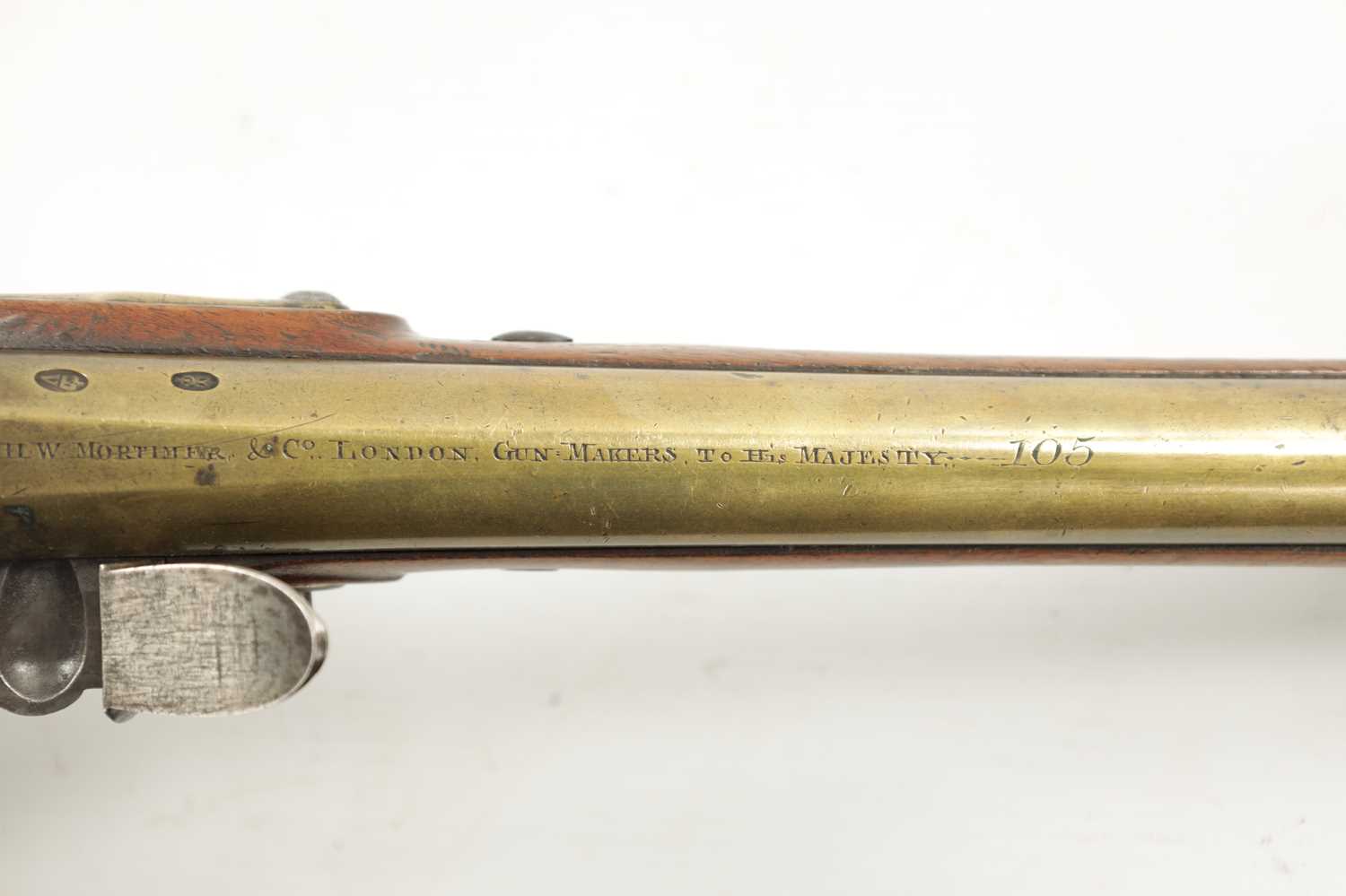 H.W. MORTIMER, LONDON. A RARE GEORGE III ROYAL MAIL COACH FLINTLOCK PISTOL - Image 8 of 11