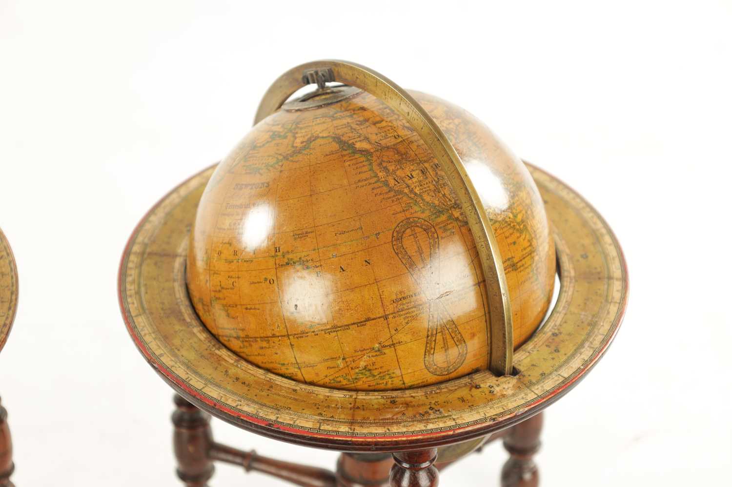 A RARE PAIR OF SMALL REGENCY J & W NEWTON GLOBES - Image 4 of 19
