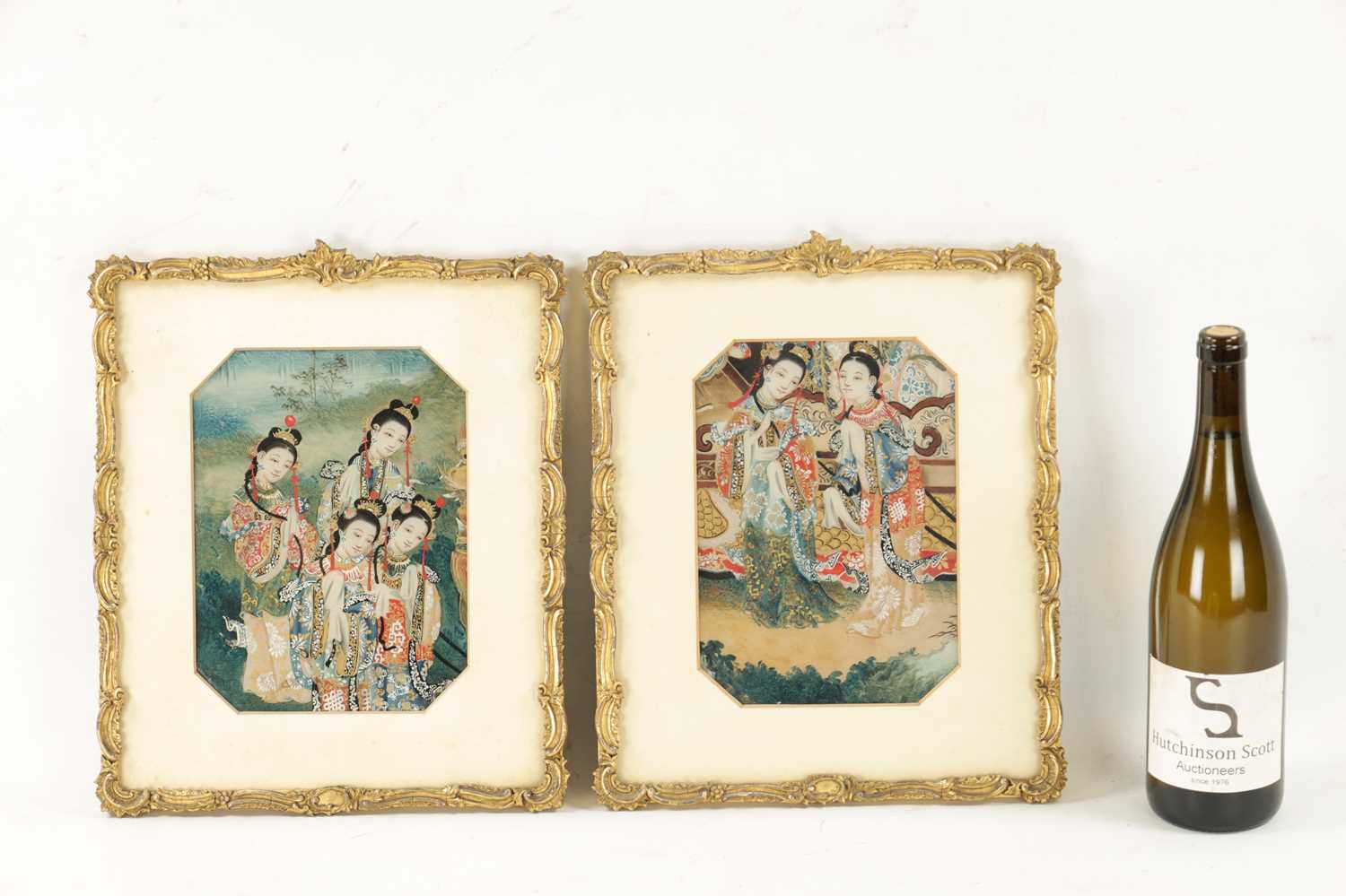 TWO FINE CHINESE LATE 19TH CENTURY WATERCOLOURS - Image 2 of 6